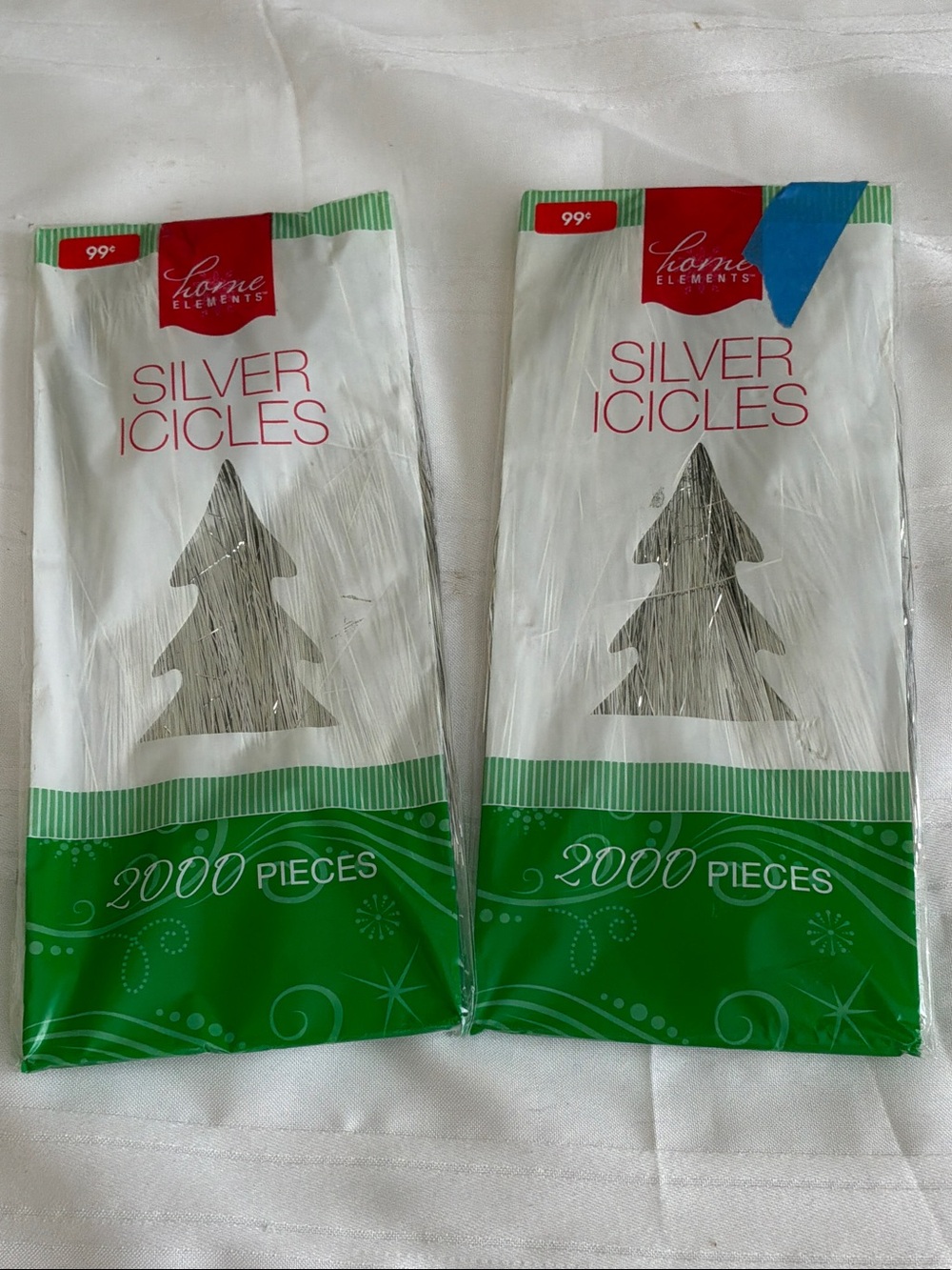 Home elements Silver Icicles Holiday Party Tinsel Strands 2 packs sealed